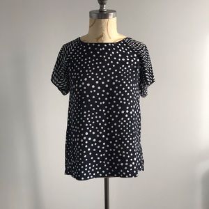 Navy top w/ white polka dots
